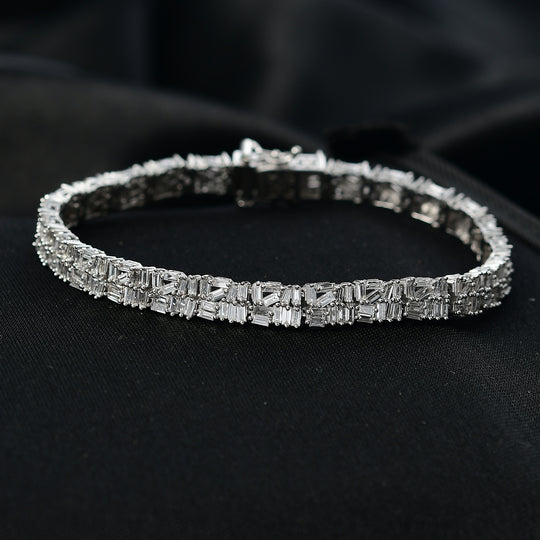 LUXURIANT DIAMOND - Lab Grown Diamant SI-GH SGL zertifiziert Armband ca. 19 cm 925 Silber rhodiniert ca. 5,00 ct.