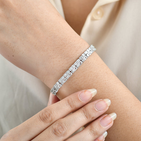 LUXURIANT DIAMOND - Lab Grown Diamant SI-GH SGL zertifiziert Armband ca. 19 cm 925 Silber rhodiniert ca. 5,00 ct.