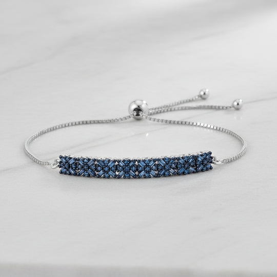 D'Joy Roter Diamant Armband ca. 26.75 cm 925 Silber rhodiniert ca. 0.50 ct