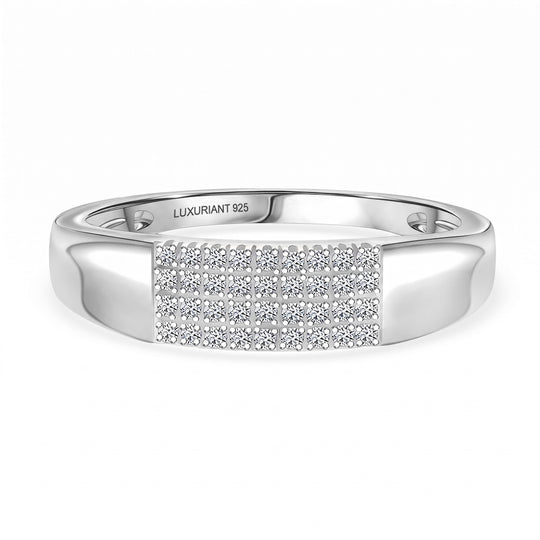 LUXURIANT VS-EF Labor Diamant Ring, 925 Silber 750 Gelbgold Vermeil - 0,20 ct.