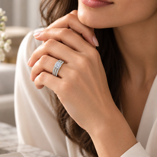 LUXURIANT DIAMOND - Lab Grown Diamant SI-GH SGL zertifiziert Ring 925 Silber rhodiniert (Größe 19.00) ca. 1.00 ct