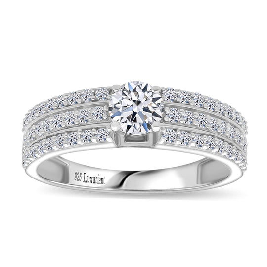 LUXURIANT DIAMOND - Lab Grown Diamant SI-GH SGL zertifiziert Ring 925 Silber 750 Gelbgold Vermeil (Größe 18.00) ca. 1.00 ct