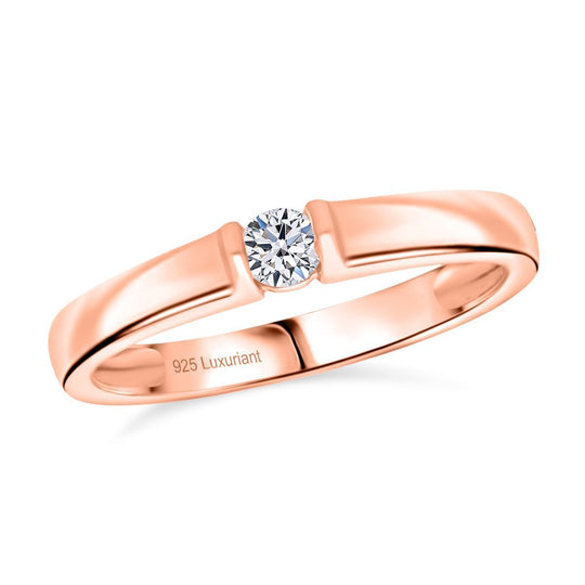 LUXURIANT DIAMOND - Lab Grown Diamant VS-EF Ring 925 Silber 750 Gelbgold Vermeil (Größe 19.00) ca. 0.20 ct