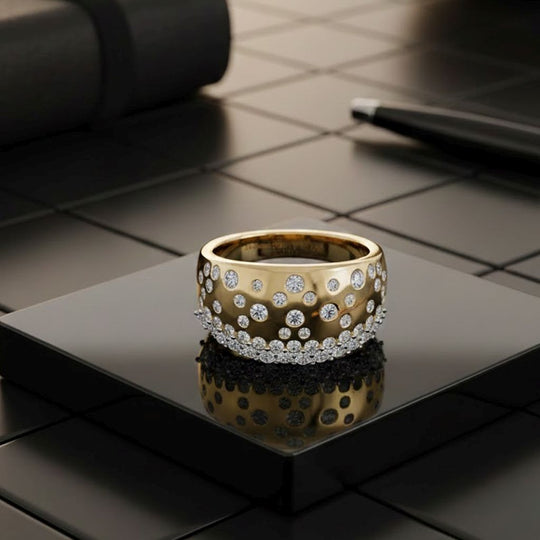 LUXURIANT DIAMOND - Lab Grown Diamant SI-GH SGL zertifiziert Ring 925 Silber 750 Gelbgold Vermeil (Größe 19.00) ca. 1.00 ct