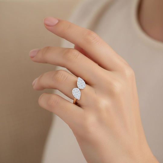 LUXURIANT DIAMOND - Lab Grown Diamant SI-GH Ring 925 Silber 750 Gelbgold Vermeil (Größe 20.00) ca. 0.25 ct