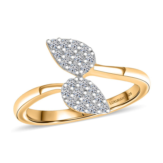LUXURIANT DIAMOND - Lab Grown Diamant SI-GH Ring 925 Silber 750 Gelbgold Vermeil (Größe 20.00) ca. 0.25 ct