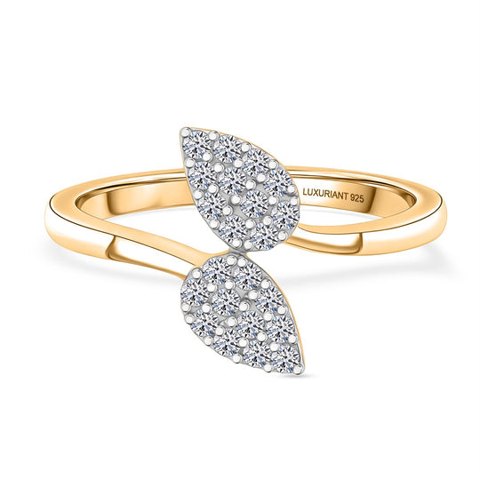 LUXURIANT DIAMOND - Lab Grown Diamant SI-GH Ring 925 Silber 750 Gelbgold Vermeil (Größe 20.00) ca. 0.25 ct