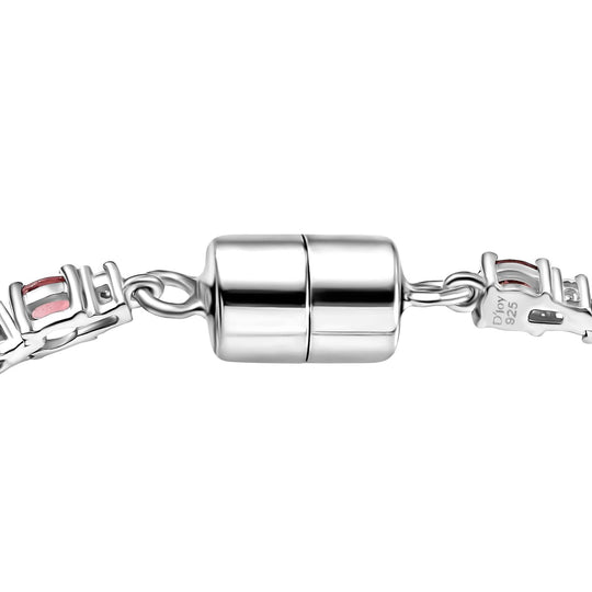 MÜNCHEN CLOSE OUT - D'Joy Cruzeiro Blush Turmalin, Moissanit Armband ca. 19 cm 925 Silber rhodiniert ca. 5.24 ct