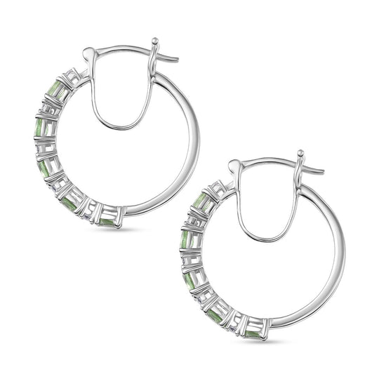 MÜNCHEN CLOSE OUT - D'Joy Tsavorite Granat, Moissanit Ohrringe 925 Silber rhodiniert ca. 2.00 ct