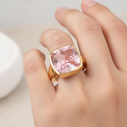 D'Joy Morganiq-Quarz Triplette Ring 925 Silber (Größe 18.00) ca. 9.44 ct