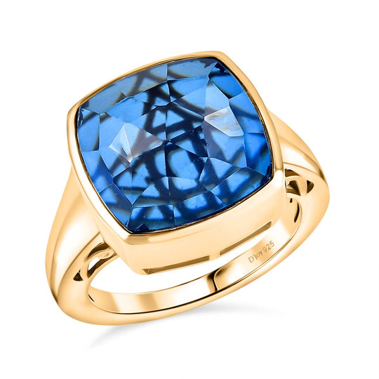 D'Joy Ceylon-Sapphire-Quarz Triplette Ring 925 Silber (Größe 20.00) ca. 9.99 ct