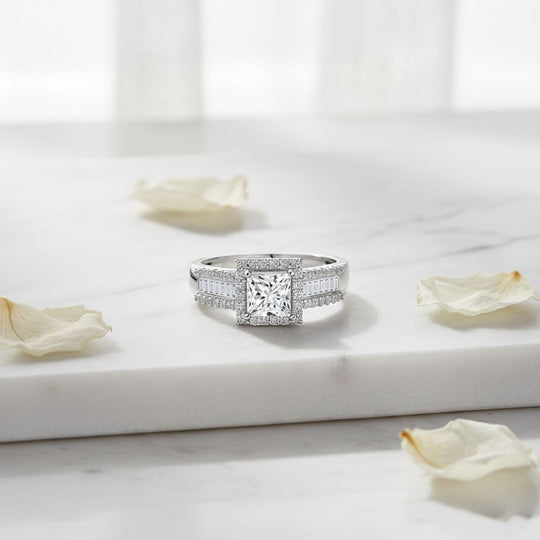 LUXURIANT DIAMOND - Lab Grown Diamant VS-EF IGI zertifiziert Ring 925 Silber rhodiniert (Größe 21.00) ca. 1.50 ct