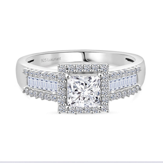 LUXURIANT DIAMOND - Lab Grown Diamant VS-EF IGI zertifiziert Ring 925 Silber rhodiniert (Größe 21.00) ca. 1.50 ct