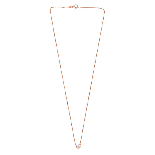 LUXURIANT SI-GH Labor Diamant 45cm Halskette, 925 Silber 750 Roségold Vermeil - 0,20 ct.
