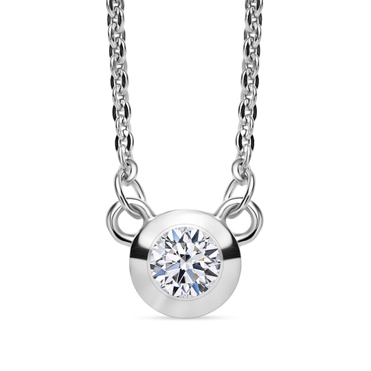 LUXURIANT SI-GH Labor Diamant 45cm Halskette, 925 Silber 750 Gelbgold Vermeil - 0,20 ct.