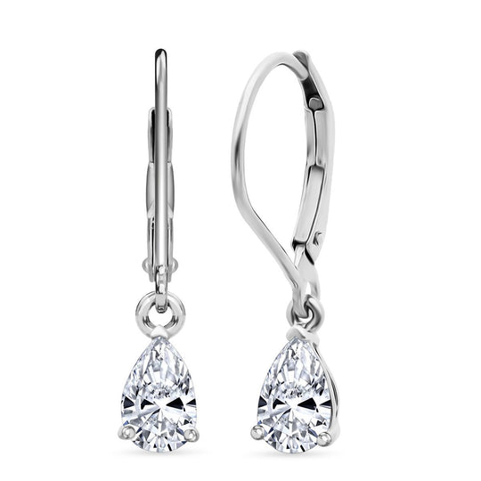 LUXURIANT 1 ct. SGL zertifizierte VS-GH Labor Diamant Ohrringe, 925 Silber 750 Gelbgold Vermeil