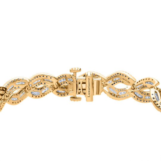 LUXURIANT DIAMOND - Lab Grown Diamant SI-GH SGL zertifiziert Armband ca. 20 cm 925 Silber 750 Gelbgold Vermeil ca. 5.00 ct