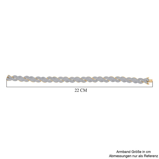 LUXURIANT DIAMOND - Lab Grown Diamant SI-GH SGL zertifiziert Armband ca. 20 cm 925 Silber 750 Gelbgold Vermeil ca. 5.00 ct