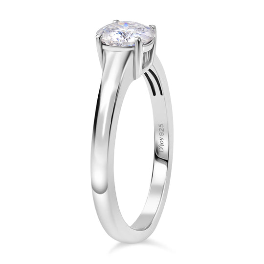 D'Joy 120 Facetten Moissanit Ring 925 Silber platiniert (Größe 20.00) ca. 0,78 ct