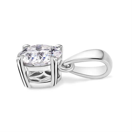 D'Joy 120 Facetten Moissanit Solitär Anhänger, 925 Silber rosévergoldet - 0,78 ct.