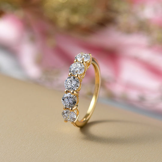 LUXURIANT DIAMOND - Lab Grown Diamant SI-GH Ring 925 Silber 750 Gelbgold Vermeil (Größe 21.00) ca. 2.00 ct