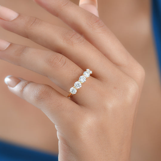 LUXURIANT DIAMOND - Lab Grown Diamant SI-GH Ring 925 Silber 750 Gelbgold Vermeil (Größe 21.00) ca. 2.00 ct