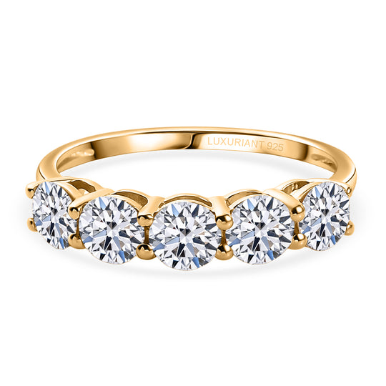 LUXURIANT DIAMOND - Lab Grown Diamant SI-GH Ring 925 Silber 750 Gelbgold Vermeil (Größe 21.00) ca. 2.00 ct