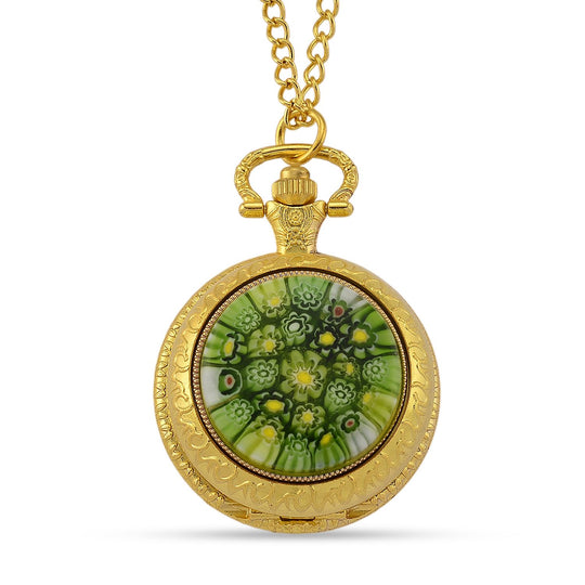 EXKLUSIVES ANGEBOT STRADA SPINNING Uhr mehrfarbiges Murano-Stil Glas mit Japanisches Uhrwerk 91.4 cm