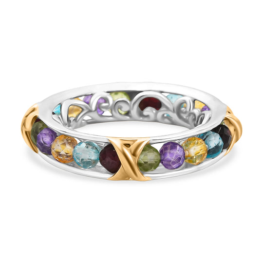 EVER TRUE AA Mehrfarbiger Edelstein Ring Nickelfreies Messing (Größe 19.00) ca. 5.22 ct