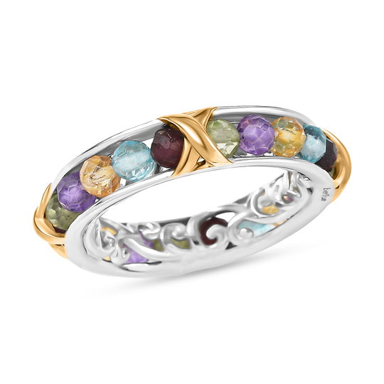 EVER TRUE AA Mehrfarbiger Edelstein Ring Nickelfreies Messing (Größe 19.00) ca. 5.22 ct