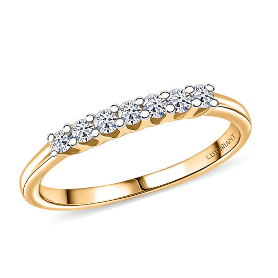 LUXURIANT DIAMOND - Lab Grown Diamant SI-GH Ring 925 Silber 750 Gelb Vergoldet (Größe 19.00) ca. 0.25 ct