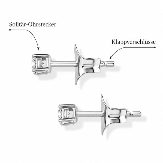 LUXURIANT 0,25 ct. SI-GH Labor Diamant Ohrringe, 925 Silber rhodiniert