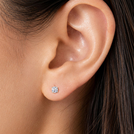 LUXURIANT 0,25 ct. SI-GH Labor Diamant Ohrringe, 925 Silber 750 gelbvergoldet