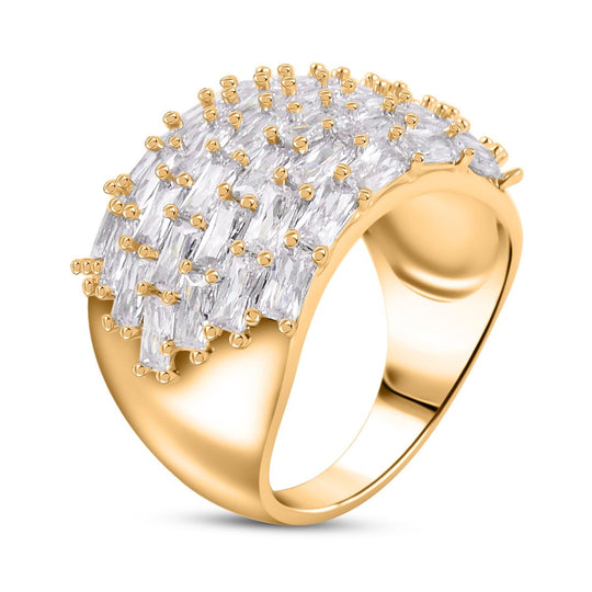 Weißer Zirkonia Ring Nickelfreies Messing