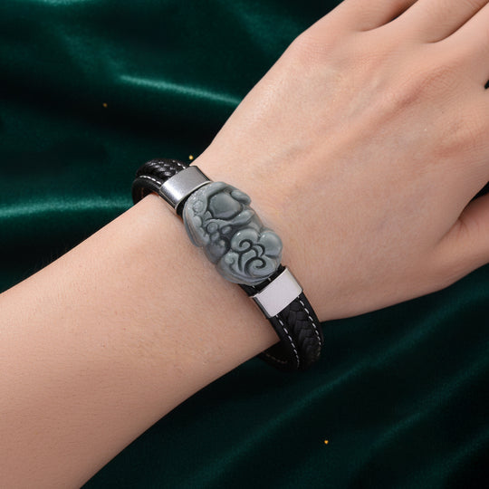 EXTREM SELTEN-Natürlicher Olmek Jadeit Armband ca. 19 cm 316L Edelstahl ca. 125.00 ct