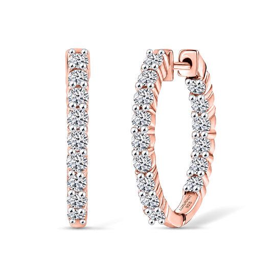 LUXURIANT DIAMOND - Lab Grown Diamant VS-EF SGL zertifiziert Ohrringe 925 Silber 750 Roségold Vermeil ca. 2.00 ct