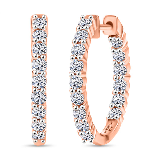 LUXURIANT DIAMOND - Lab Grown Diamant VS-EF SGL zertifiziert Ohrringe 925 Silber 750 Roségold Vermeil ca. 2.00 ct