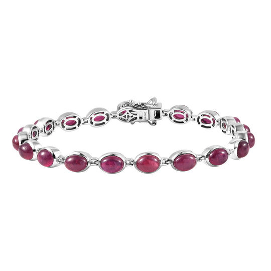D'Joy Afrikanischer Rubin (Fissure gefüllt) Armband ca. 20 cm 925 Silber rhodiniert ca. 25,92 ct.