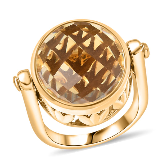 EVER TRUE Citrin Ring Nickelfreies Messing (Größe 19.00) ca. 12,41 ct