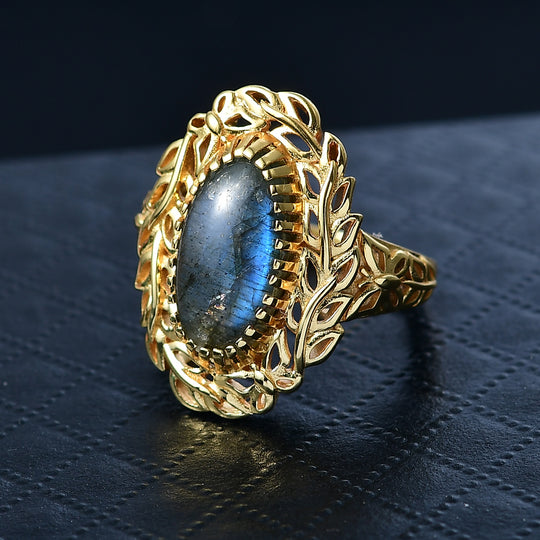 EVER TRUE AAA Labradorit Ring Nickelfreies Messing (Größe 21.00) ca. 4,92 ct