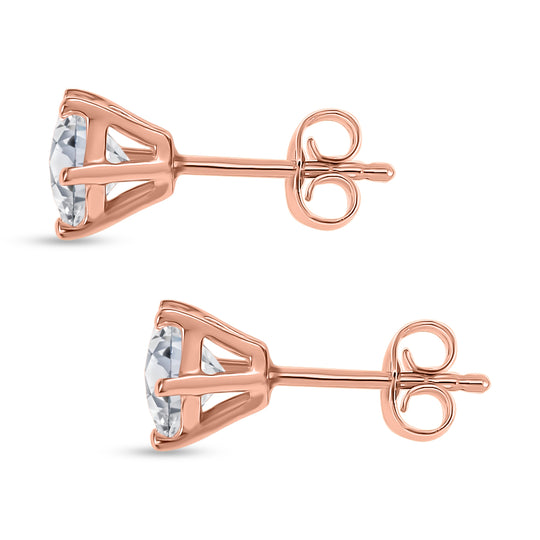 D'Joy Moissanit Ohrringe 925 Silber 750 rosévergoldet ca. 1.90 ct