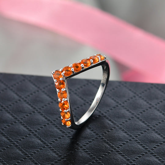 D'Joy Feueropal Ring 925 Silber rhodiniert (Größe 20.00) ca. 0,54 ct