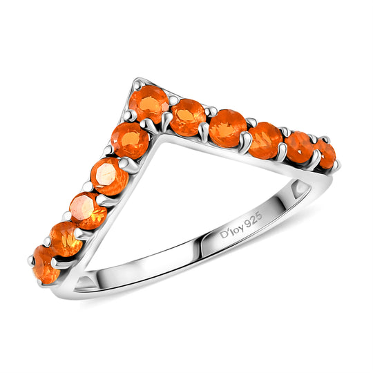 D'Joy Feueropal Ring 925 Silber rhodiniert (Größe 20.00) ca. 0,54 ct