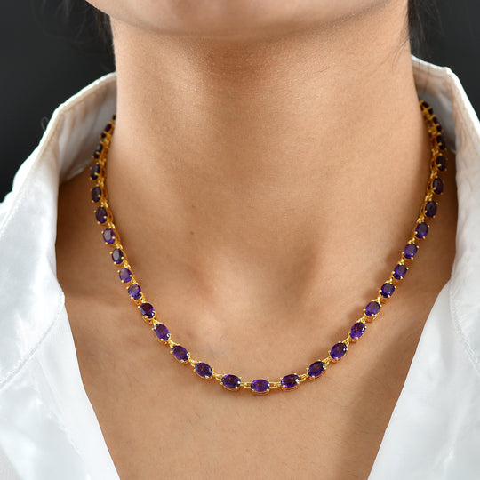 EVER TRUE Citrin Halskette ca. 45 cm Nickelfreies Messing ca. 22.49 ct