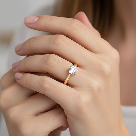 LUXURIANT DIAMOND - Lab Grown Diamant SI-GH SGL zertifiziert Ring 925 Silber rhodiniert (Größe 21.00) ca. 1.00 ct