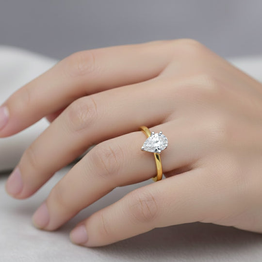 LUXURIANT DIAMOND - Lab Grown Diamant SI-GH SGL zertifiziert Ring 925 Silber 750 Gelbgold Vermeil (Größe 20.00) ca. 1.00 ct