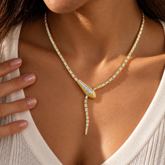LUXURIANT DIAMOND - Lab Grown Diamant SI-GH SGL zertifiziert Halskette ca. 45 cm 925 Silber 750 Gelbgold Vermeil ca. 1.95 ct