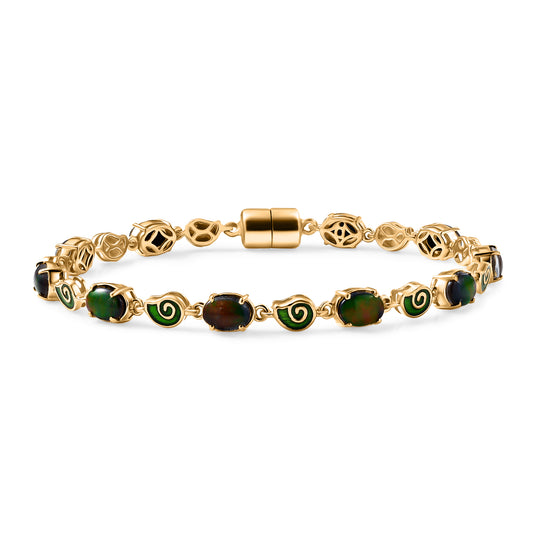 D'Joy Ammolit Armband ca. 20 cm 925 Silber 750 Gelbgold Vermeil ca. 8,72 ct.