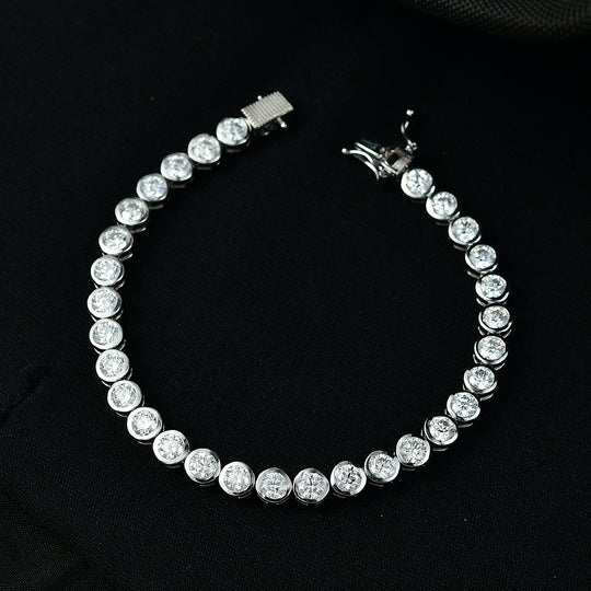D'Joy Moissanit Armband ca. 20 cm 925 Silber rhodiniert ca. 10,82 ct.