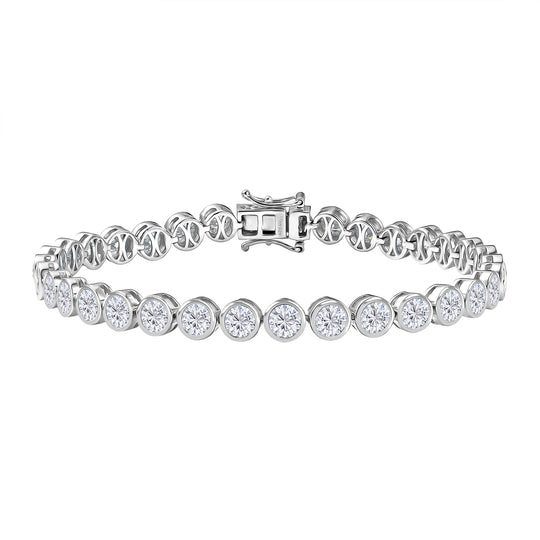 D'Joy Moissanit Armband ca. 20 cm 925 Silber rhodiniert ca. 10,82 ct.